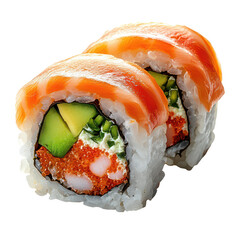 Sushi roll png Japanese food png maki roll png delicious sushi png seafood roll png rice and seaweed png gourmet sushi png fresh sushi png traditional cuisine png white background image
