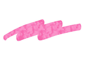 マーカーペンで描いたようなアンダーライン：ピンク　水彩風