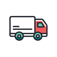 delivery truck on white background