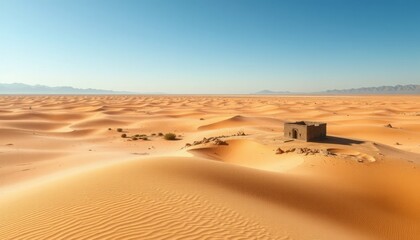 Desert Ruins Under a Clear Blue Sky