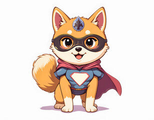 Obraz premium Charming and cute dog with an endearing pose as a little masked hero.