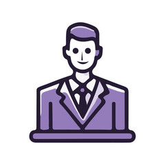 Businessman and businesswoman cartoon icon in suit and sunglasses 3D vector illustration