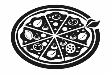 pizza silhouette black vector