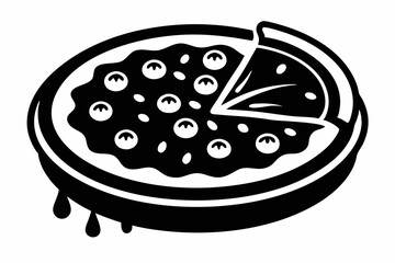 pizza silhouette black vector