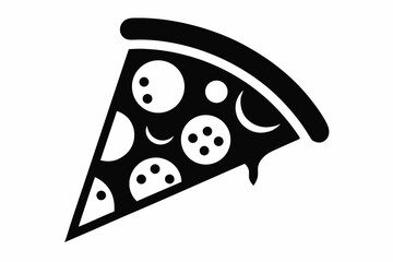 pizza silhouette black vector