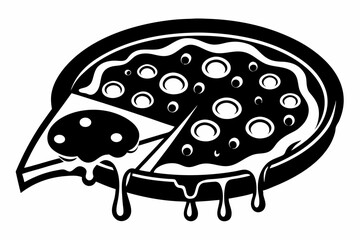 pizza silhouette black vector