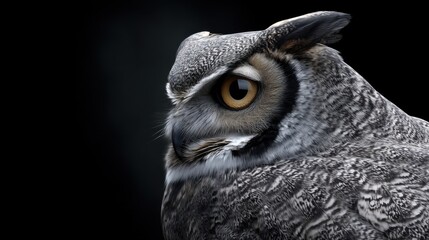 Obraz premium owl face on dark background