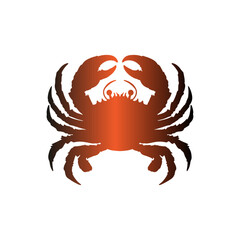 Red Crab Vector Illustration on White Background