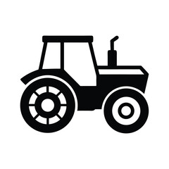 Geometric tractor with minimal wheels logo icon