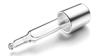 Glass Dropper Bottle with Metal Cap   Cosmetic Packaging Mockup