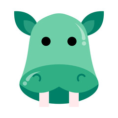 Cute Hippopotamus Flat