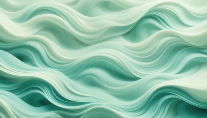 Dynamic flowing waves of soft mint fabric studio environment high-quality abstract image close-up viewpoint textile concept for design inspiration