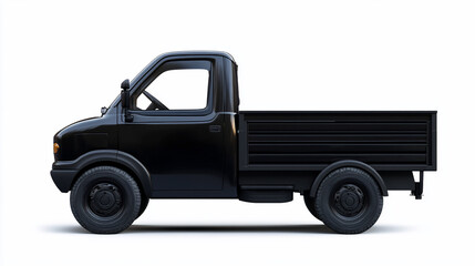 Black small truck with flatbed detail