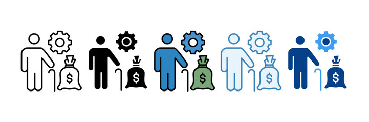 Retirement Options  Icon Set Multiple Style Collection