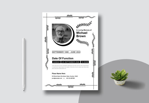 Funeral Program Design Layout