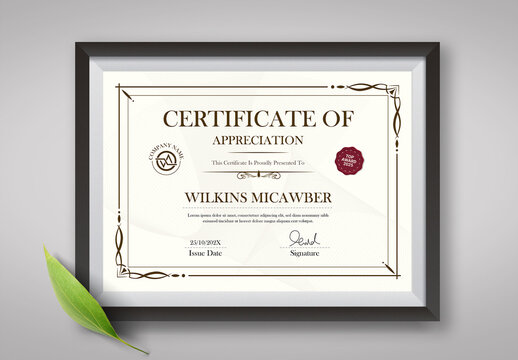 Modern Certificate Award Template Design