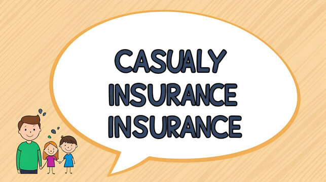 Handwriting text writing Casualty Insurance. Conceptual photo overage against loss of property or other liabilities Family of One Child Between Father and Mother and Their Own Speech Bubble