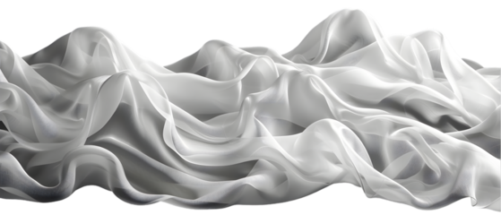 White fabric with flowing folds.