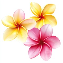Three Plumeria Flowers
