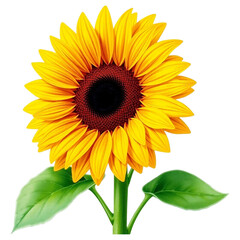 Obraz premium Vibrant Sunflower Illustration in Full Bloom