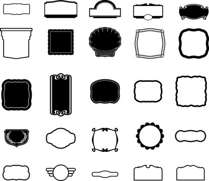 set of black and white frames