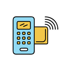 nfc contactless card reader on white background