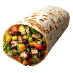 Zesty burrito png Mexican wrap png spicy burrito png Tex-Mex meal png tortilla lunch png zesty flavor png stuffed burrito png fast food png white background image