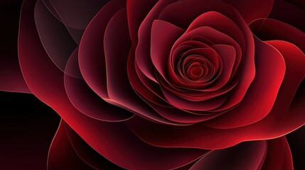 Naklejka premium Deep crimson rose, digitally rendered.