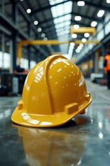 yellow helmet on a construction site