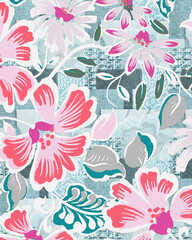 Floral and Leafy Textures in Beautiful Color Harmony