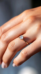 Surreal proposal moment with hand extended outdoor setting jewelry close-up romantic environment dreamy viewpoint