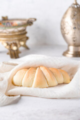 shot of delicious croissants freshly baked desserts