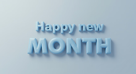 happy new month blue neon editable text effect style