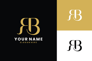 BR or RB letter logo icon design. Classic style luxury initials monogram.