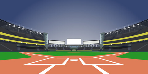 Baseball Softball field flat vector illustration eps 10	