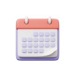 3D cartoon monthly calendar icon