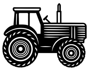 Tractor vector silhouette illustration isolated on white background