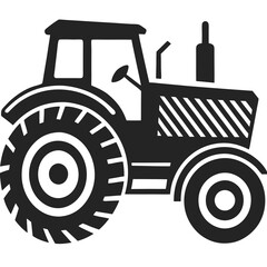 Tractor icon vector silhouette illustration isolated on white background