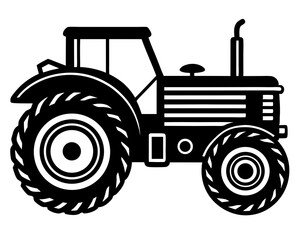 Tractor vector silhouette illustration isolated on white background