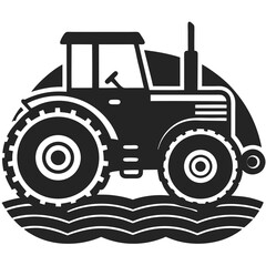 Tractor vector silhouette illustration isolated on white background