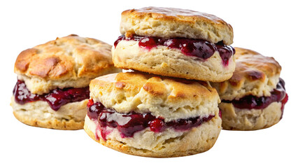 Delicious homemade scones with fresh berry jam filling, a sweet breakfast treat