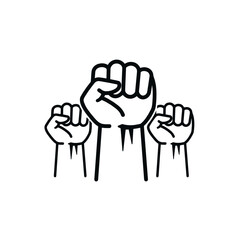 Fototapeta premium Fists raised solidarity voting democracy government icon 