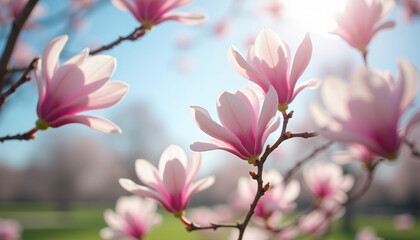 pink magnolia blossom