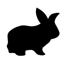 A graphic illustration of isolated silhouettes of rabbits