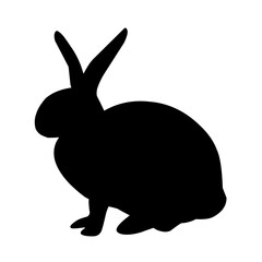 A graphic illustration of isolated silhouettes of rabbits