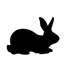 A graphic illustration of isolated silhouettes of rabbits