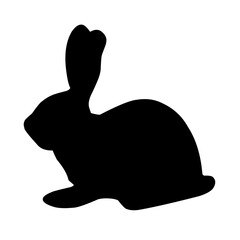 A graphic illustration of isolated silhouettes of rabbits