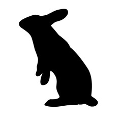A graphic illustration of isolated silhouettes of rabbits