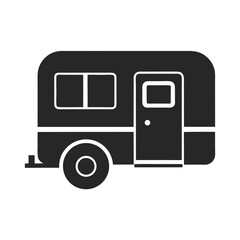 Caravan camper vehicle  icon vector silhouette illustration isolated on white background