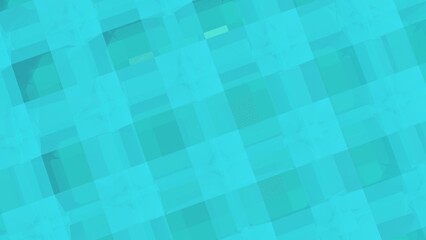 Overlapping cyan squares with blurred digital mesh effect.